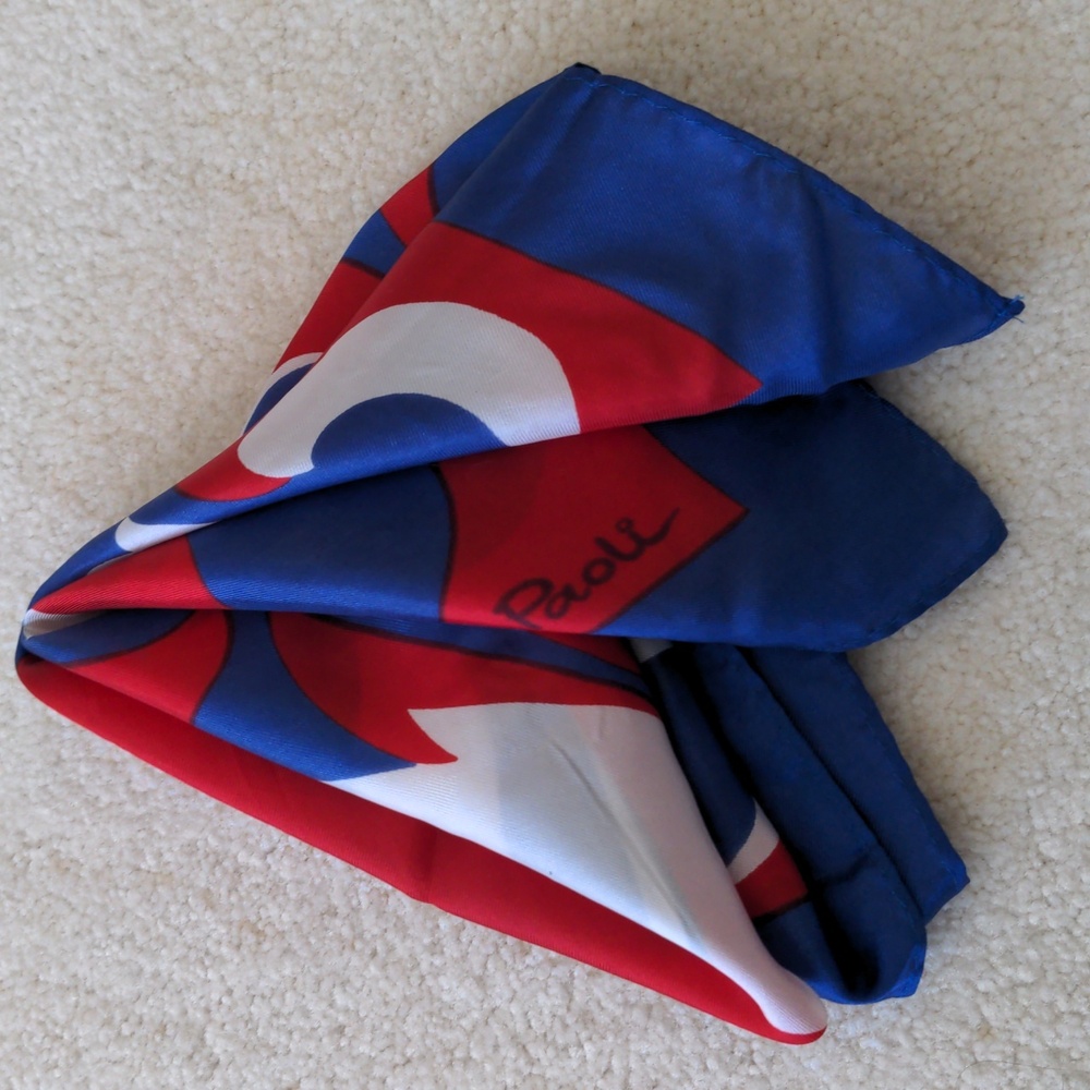 Vintage Paoli scarf red white blue imperfect